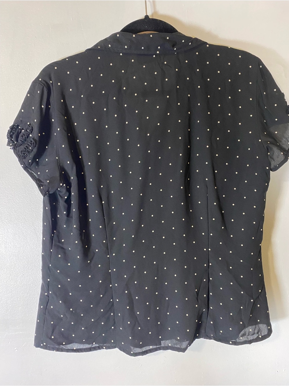 Covington Black White Polka Dot Blouse Career Office Core Preppy Top M 10-12 - Picture 9 of 10